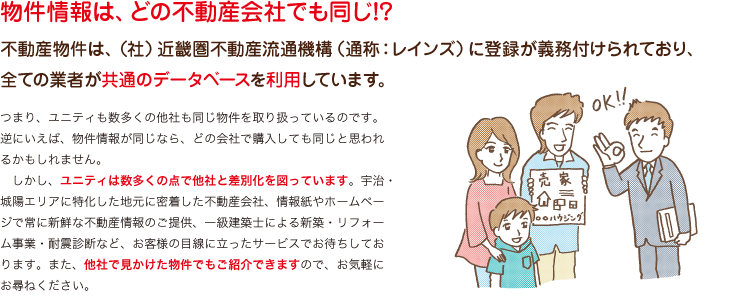 物件情報は、どの不動産会社でも同じ！？